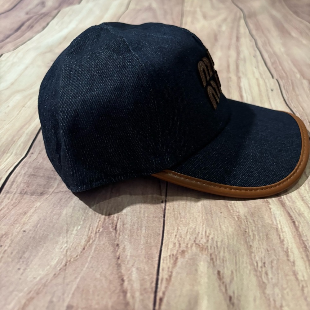 Miu Miu denim baseball cap with an embroidered logo - Picture 3 of 5